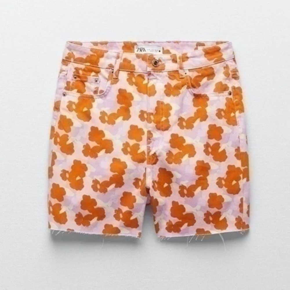 ZARA THE 90s SHORTS IN POPPY FLOWER PRINT